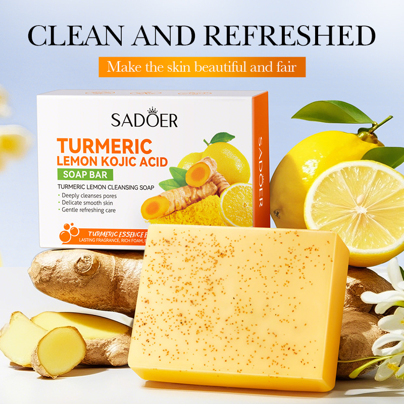 Soap Making Ingredient - 100g Kurkuma-citroen reinigingszeep, met kurkuma, citroenextract